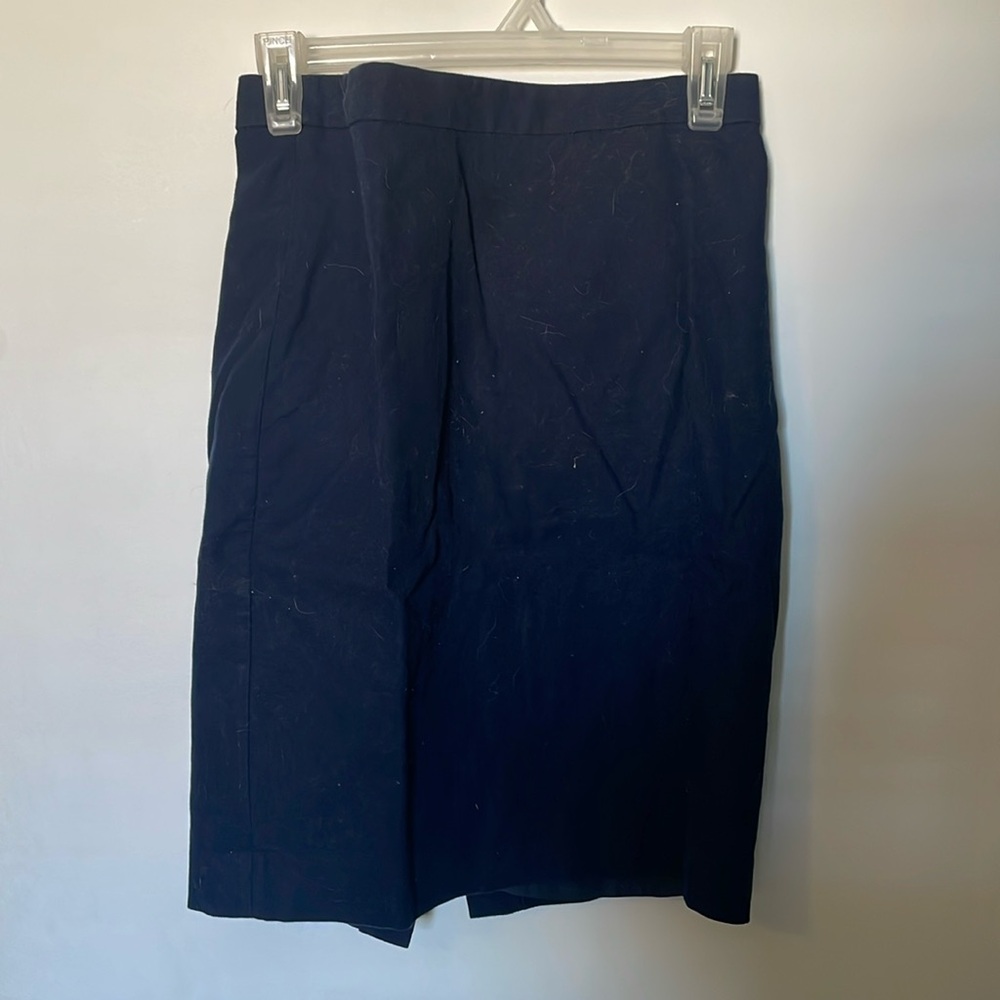 JCrew 100% Cotton Navy Blue Pencil Skirt